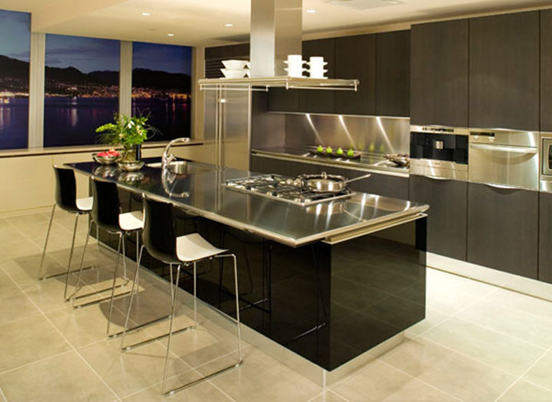 Luxury kitchen with stainless steel