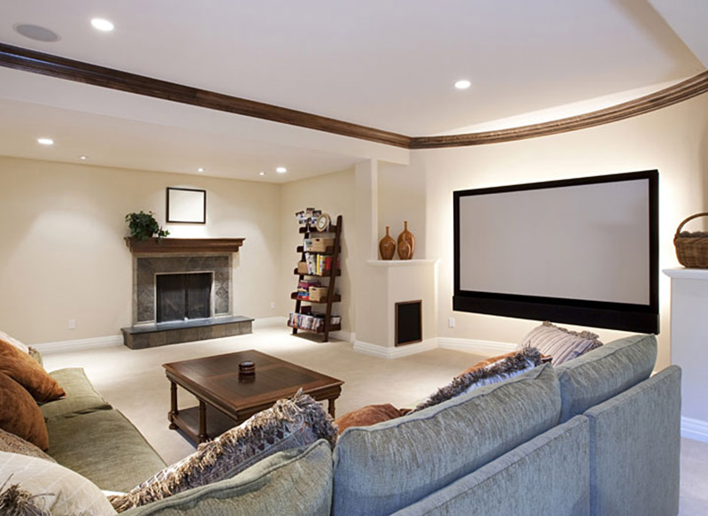 Luxury basement conversion with cinema screen